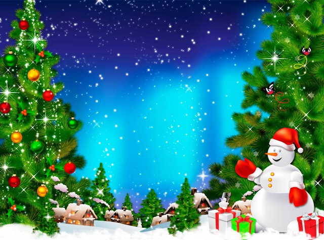 Зимняя открытка на Новый год и Рождество «Ёлочка».